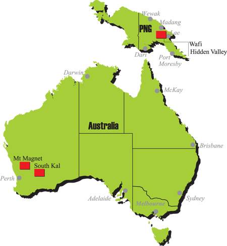 Australian operations map