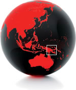 Globe indicating South Africa