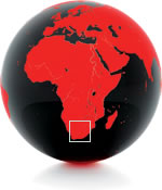 Globe indicating South Africa